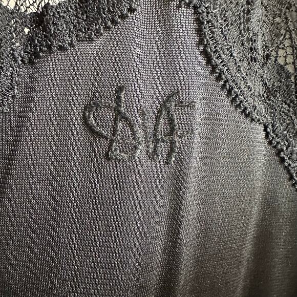 Diane Von Furstenberg Vintage Lace Nightgown Slip and Robe 80s Black - Picture 4 of 16